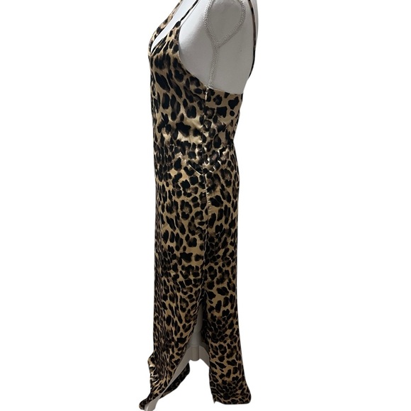 Forever 21 Super Sexy Leopard Maxi Slip‎ Strappy Date Night Dress Size Small - Picture 4 of 15